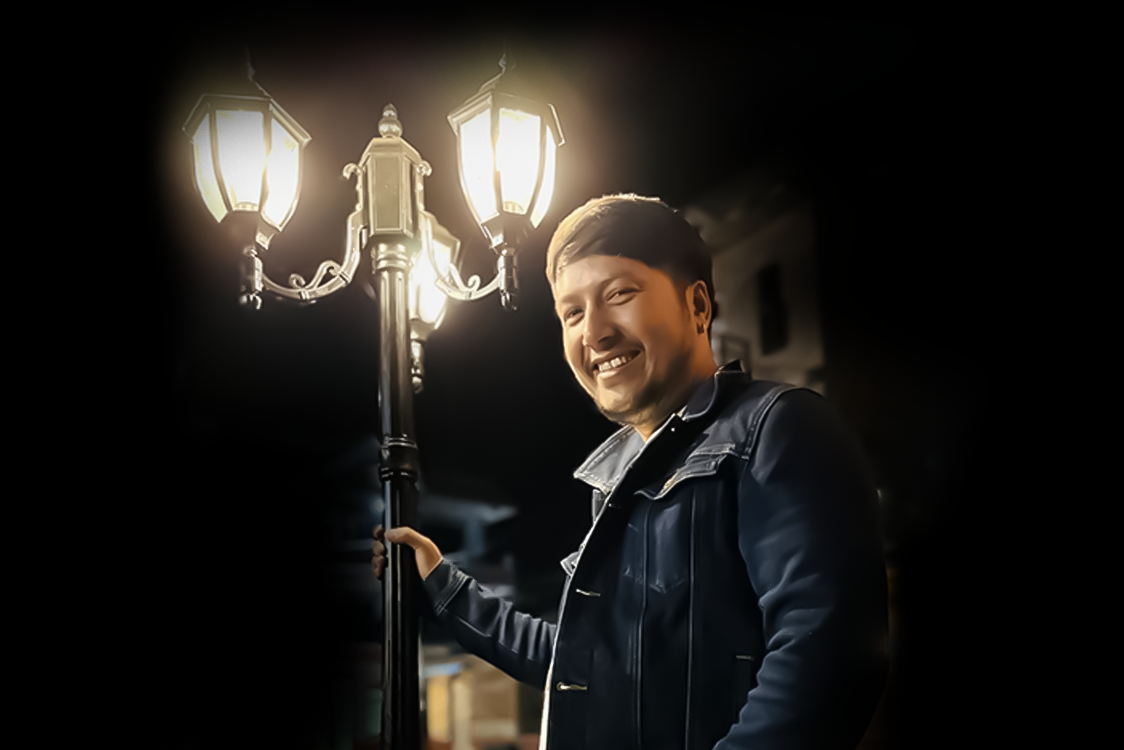 Stylish man in black suit